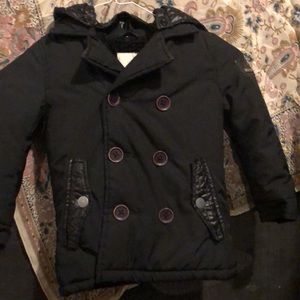 Diesel boys black winter jacket size 2 with hood